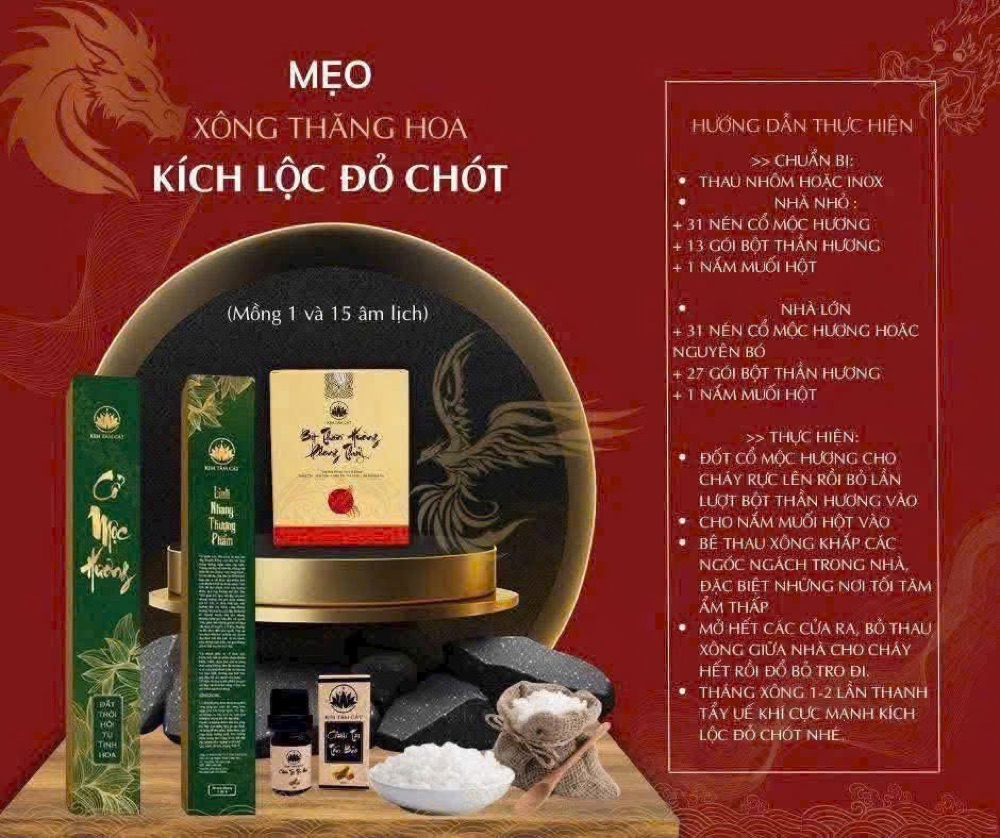 Mẹo xông thăng hoa kích lộc đỏ chót, làm vào mồng 1 và 15 âm lịch