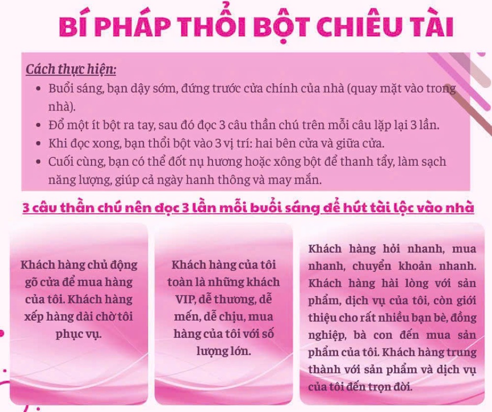 Bí pháp thổi bột chiêu tài với 3 câu thần chú đọc buổi sáng