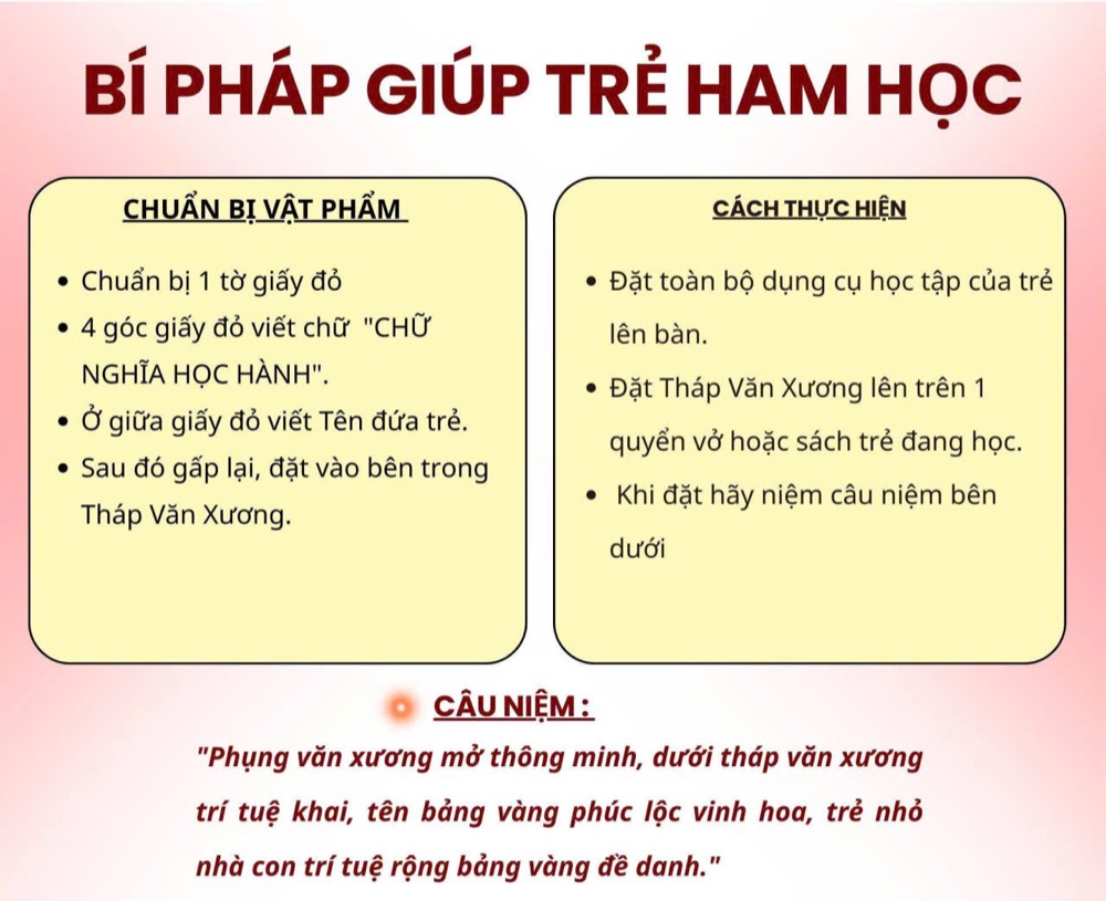 Bí pháp giúp trẻ ham học bằng Tháp Văn Xương