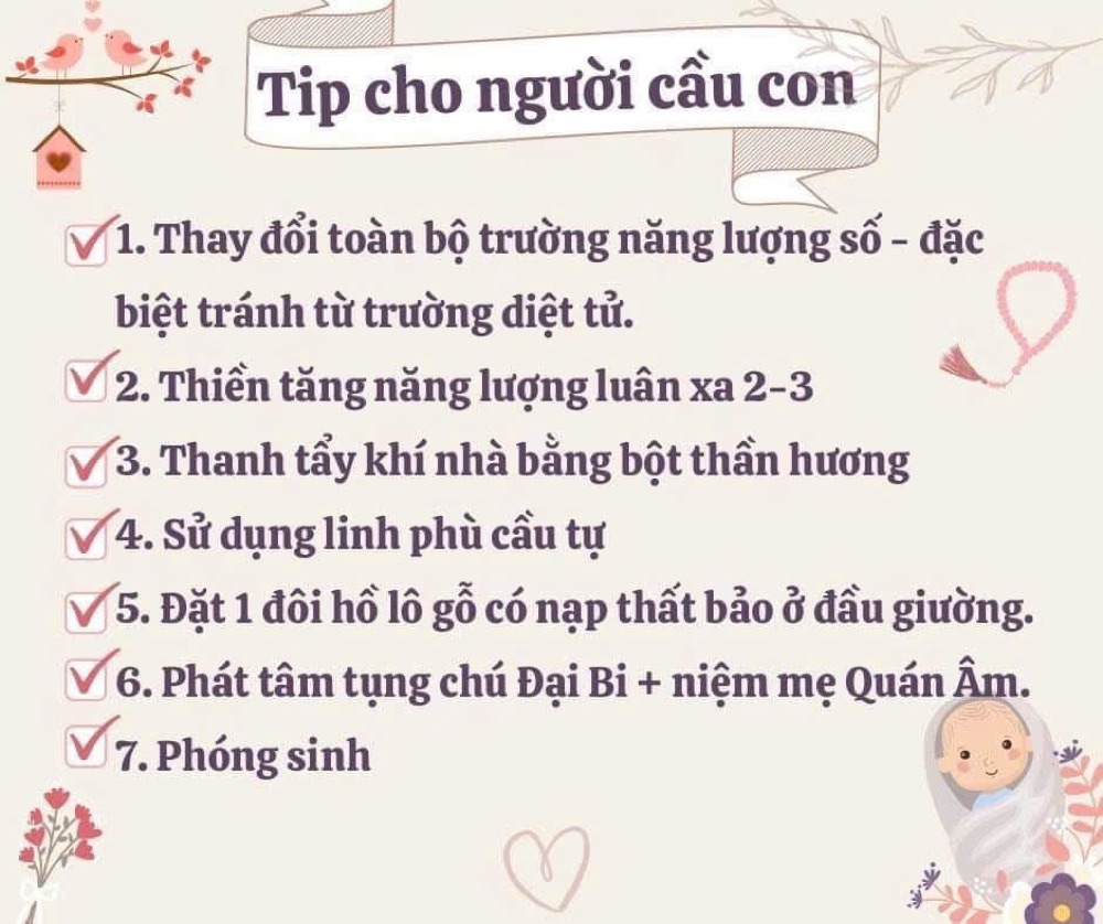 Tip cho người cầu con - 7 việc nên làm
