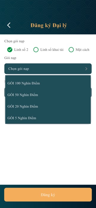Màn hình chờ tuyến trên duyệt gói đăng ký đại lý
